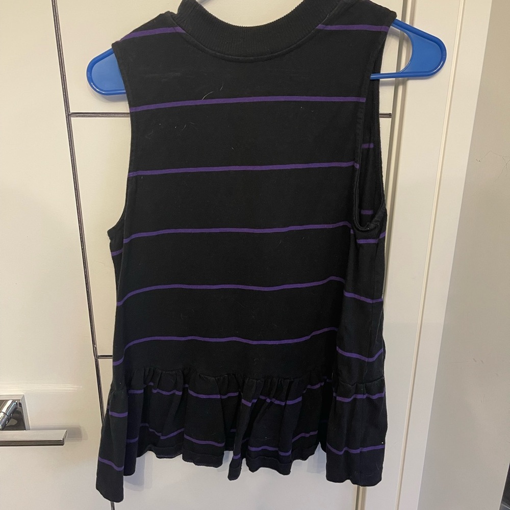 Black and Purple Stripe Anthropologie Top